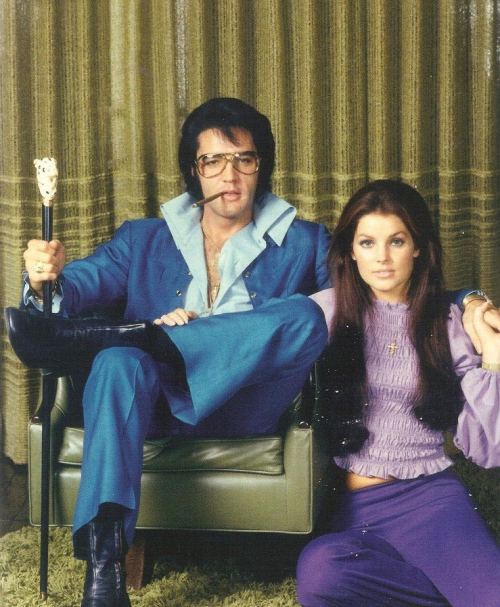 Müğənni Elvis Presli və onun həyat yoldaşı Prissilla. ABŞ. 1960-cı illər