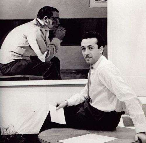 Tahir Salahov bəstəkar Qara Qarayevin portreti üzərində işləyərkən. Moskva, 1962-ci il